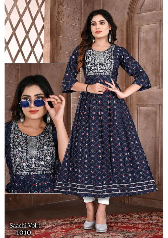 Beauty Saachi 1 Ethnic Wear Wholesale Anarkali Kurti Rayon Catalog
